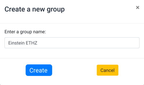 Create group screenshot